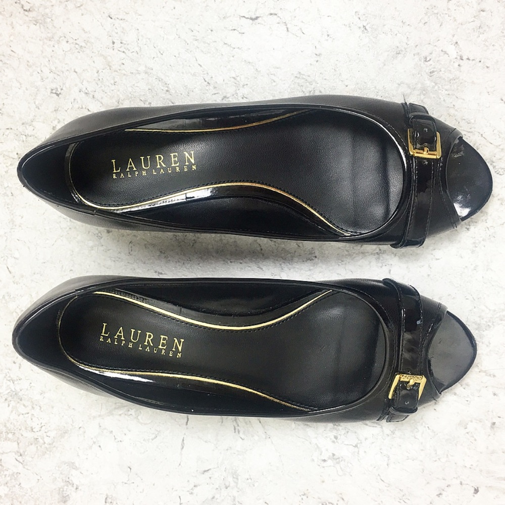 Ralph Lauren Madison open toe wedges
